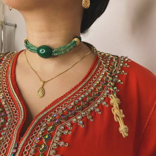 MyTindy Moroccan Green Jade Chocker