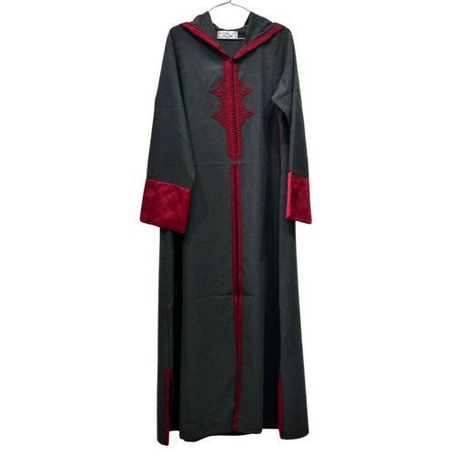 MyTindy Moroccan Grey and Red Djellaba