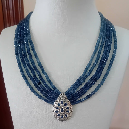 MyTindy Moroccan grey silver necklace