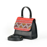 MyTindy Moroccan leather bag - Handmade - Leather Kilim bag - Leather carpet bag - Leather bag, view 2