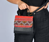 MyTindy Moroccan leather bag - Handmade - Leather Kilim bag - Leather carpet bag - Leather bag, view 4