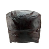 MyTindy Moroccan Leather Ottoman Square Footstool , Black, view 3