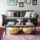MyTindy Moroccan Leather Pouf Gold, view 2