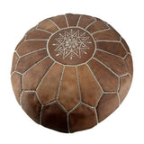 MyTindy Moroccan Leather Pouf Natural Tan, view 2