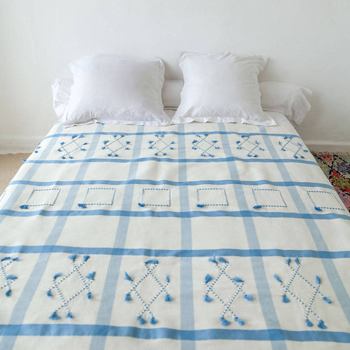 MyTindy Moroccan Light Blue Bed Spread