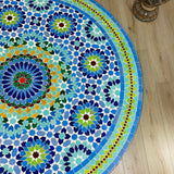 MyTindy Moroccan Mosaic table round for outdoor and indoor 100% handcrafted mandala design Costume height, view 5