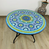 MyTindy Moroccan Mosaic table round for outdoor and indoor 100% handcrafted mandala design Costume height, view 6