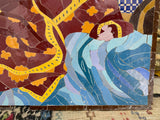 MyTindy Moroccan mosaic wall hanging with Metal frame, small mosaic pieces Moroccan woman art work , wall mosaic decor mosaic art , tiles clay wall, view 5