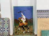 MyTindy Moroccan mosaic wall hanging with wooden frame, small mosaic pieces horse Fantasia , wall mosaic decor mosaic art , tiles clay wall art, view 2