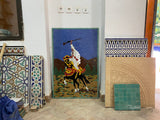MyTindy Moroccan mosaic wall hanging with wooden frame, small mosaic pieces horse Fantasia , wall mosaic decor mosaic art , tiles clay wall art, view 3
