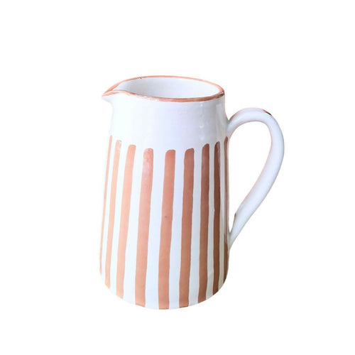MyTindy Moroccan pitchers, large model, terracotta striped ceramic