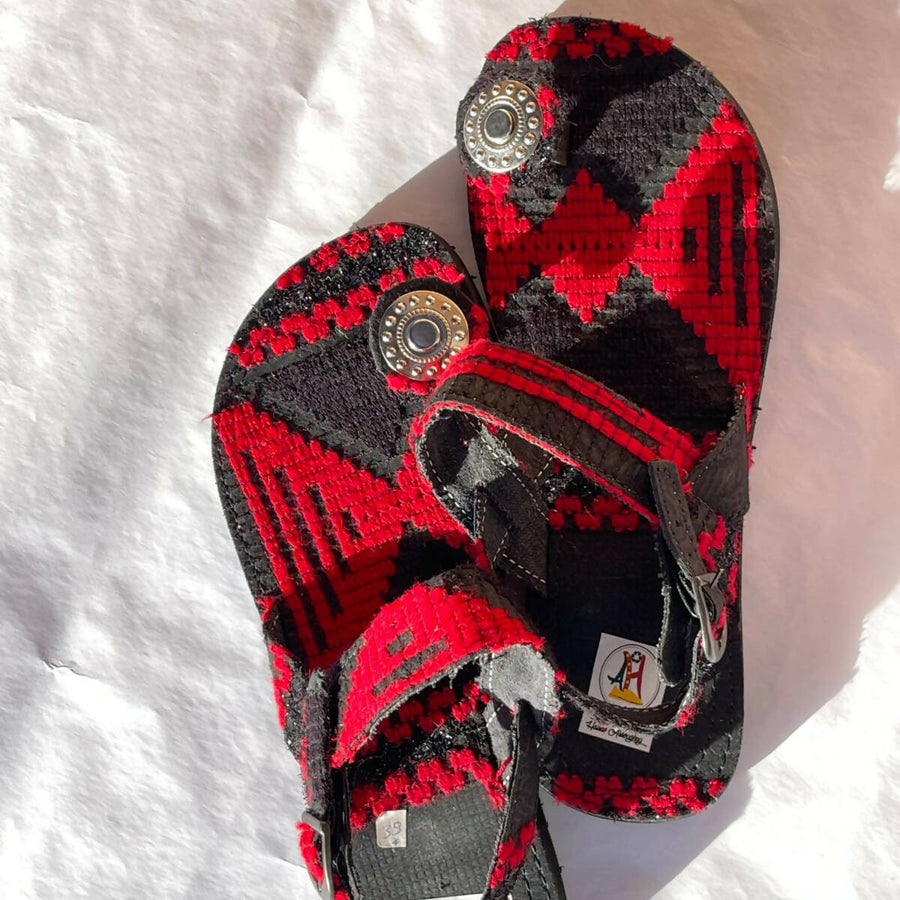 MyTindy Moroccan Red and Black Sandals