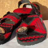 MyTindy Moroccan Red and Black Sandals, view 3