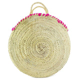 MyTindy Moroccan Round Wicker Tote Bag with Pompom, view 2