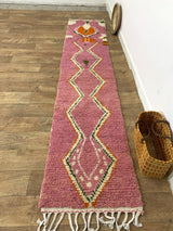 MyTindy Moroccan rug Style Azilal rug 2x10 ft Handmade rug Berber rug, view 2