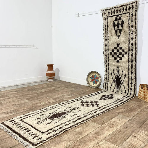 MyTindy Moroccan rug Beni Ouarain rug 2x13 ft Handmade rug Berber rug