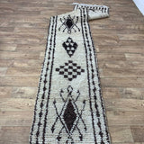 MyTindy Moroccan rug Beni Ouarain rug 2x13 ft Handmade rug Berber rug, view 3