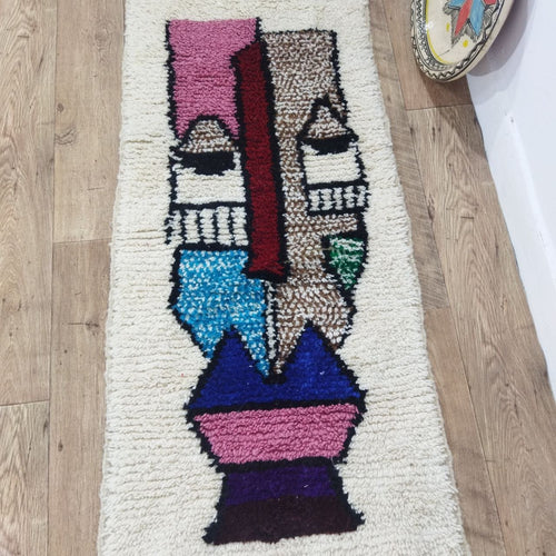 MyTindy Moroccan rug Style Azilal rug 2x5 ft Handmade rug Berber rug