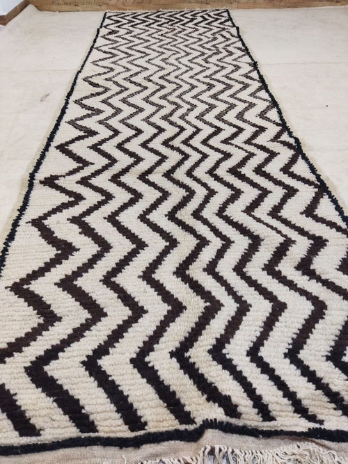 MyTindy Moroccan rug Beni Ouarain rug 3x11 ft Handmade rug Runner Rug