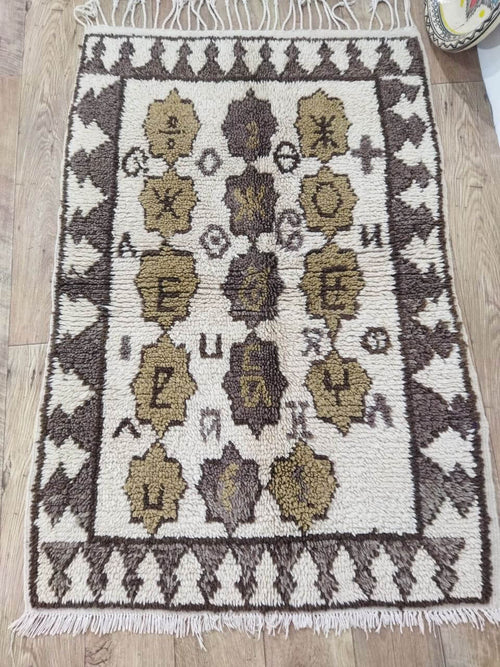 MyTindy Authentic Moroccan rug Style Azilal rug 3x4 ft Handmade rug Berber rug