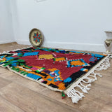 MyTindy Moroccan rug Style Azilal rug 3x5 ft Handmade rug Berber rug, view 5