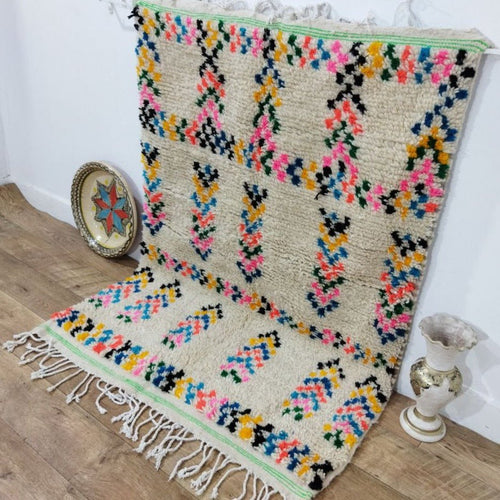 MyTindy Moroccan rug Style Azilal rug 3x5 ft Handmade rug Berber rug