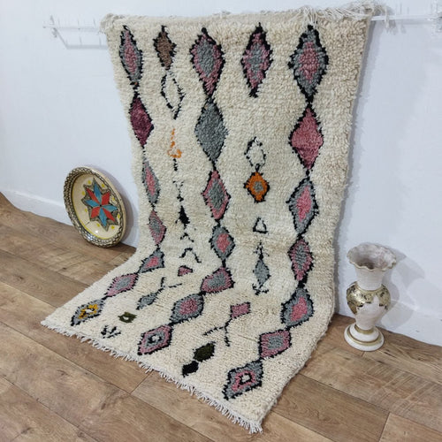 MyTindy Moroccan rug Style Azilal rug 3x5 ft Handmade rug Berber rug