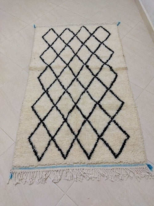 MyTindy Moroccan rug Beni Ouarain rug 3x5 ft Handmade rug Berber rug