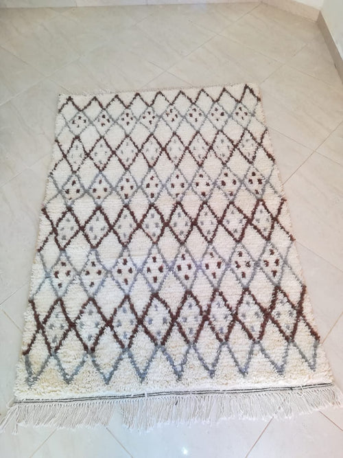 MyTindy Moroccan rug Beni Ouarain rug 3x5 ft Handmade rug Berber rug