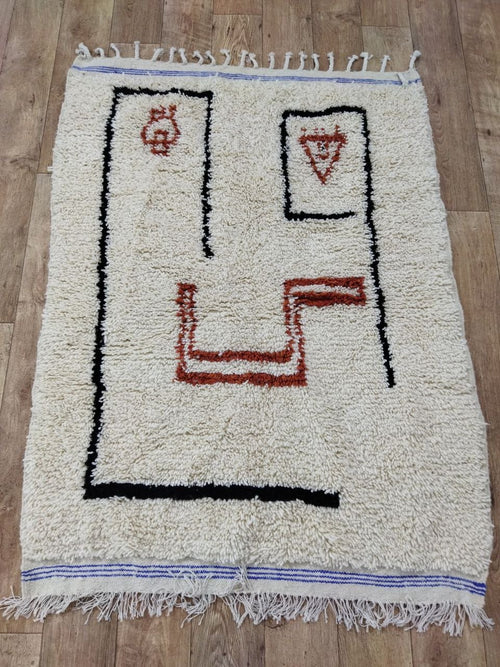 MyTindy Moroccan rug Beni Ouarain rug 3x5 ft Handmade rug Berber rug