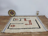 MyTindy Moroccan rug Beni Ouarain rug 3x5 ft Handmade rug Berber rug, view 2
