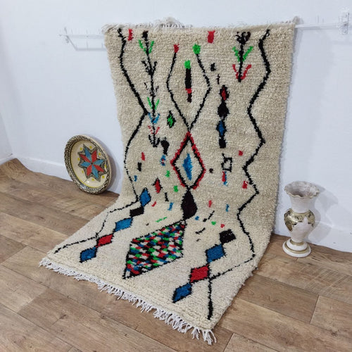 MyTindy Moroccan rug Style Azilal rug 3x5 ft Handmade rug Berber rug
