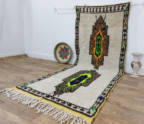 MyTindy Moroccan rug Style Azilal rug 3x7 ft Handmade rug Berber rug