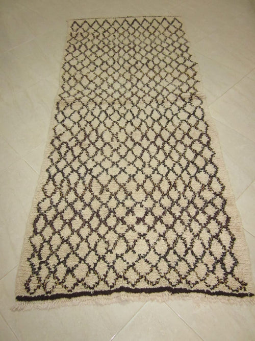 MyTindy Moroccan rug Beni Ouarain rug 3x7 ft Handmade rug Runner rug