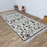 MyTindy Moroccan rug Beni Ouarain rug 4x10 ft Handmade rug Berber rug, view 3