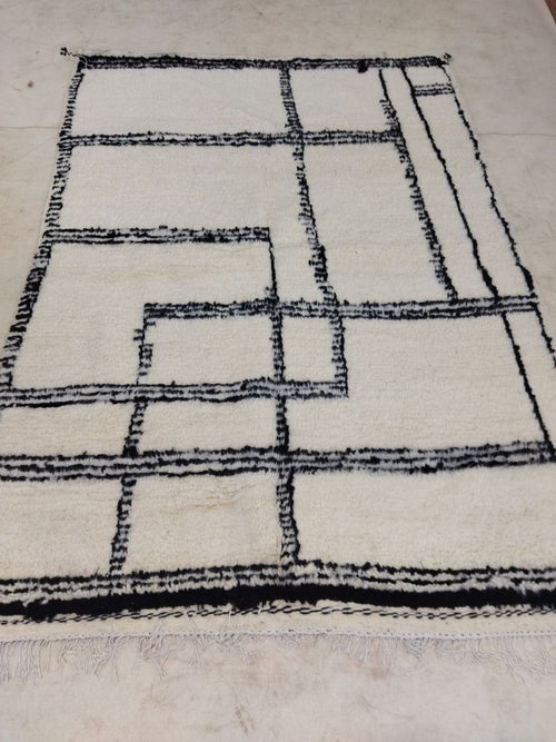 MyTindy Moroccan rug Beni Ouarain rug 4x7 ft Handmade rug Berber rug