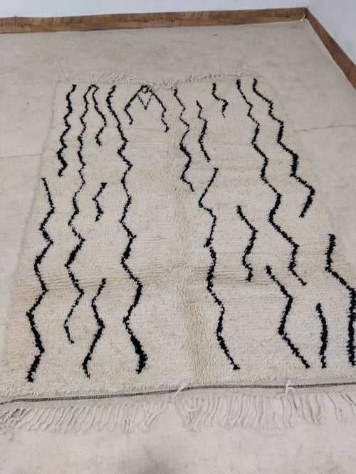 MyTindy Moroccan rug Beni Ouarain rug 4x7 ft Handmade rug Berber rug