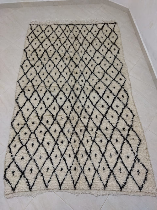 MyTindy Moroccan rug Beni Ouarain rug 4x7 ft Handmade rug Berber rug