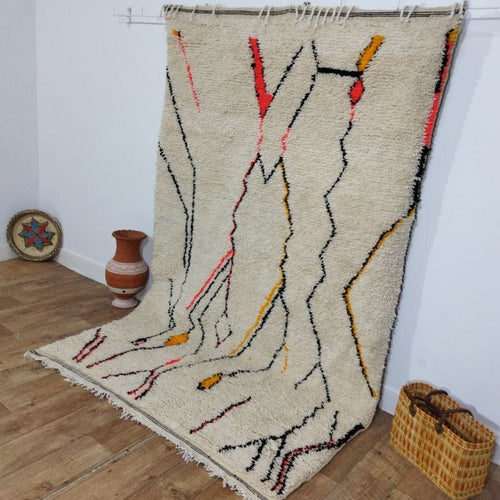 MyTindy Moroccan rug Beni Ouarain rug 4x7 ft Handmade rug Berber rug