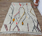 MyTindy Moroccan rug Beni Ouarain rug 4x7 ft Handmade rug Berber rug, view 2