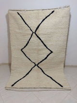 MyTindy Moroccan rug Beni Ouarain rug 4x7 ft Handmade rug Berber rug, view 6