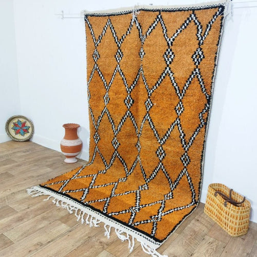 MyTindy Moroccan rug Beni Ouarain rug 4x8 ft Handmade rug Berber rug