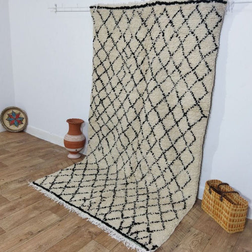 MyTindy Moroccan rug Beni Ouarain rug 4x8 ft Handmade rug Berber rug