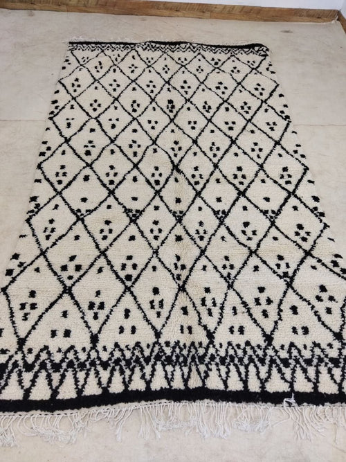 MyTindy Moroccan rug Beni Ouarain rug 4x8 ft Handmade rug Berber rug