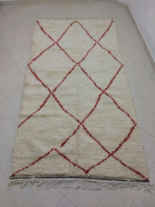 MyTindy Moroccan rug Beni Ouarain rug 4x8 ft Handmade rug Berber rug