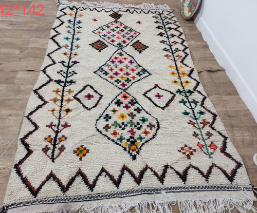 MyTindy Moroccan rug Style Azilal rug 4x8 ft Handmade rug Berber rug