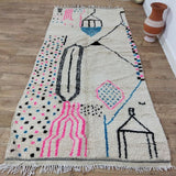 MyTindy Authentic Moroccan rug Style Azilal rug 4x9 ft Handmade rug Berber rug, view 2