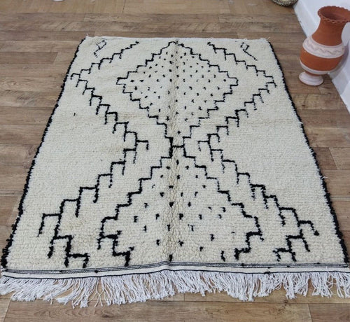 MyTindy Moroccan rug Beni Ouarain rug 5x6 ft Handmade rug Berber rug
