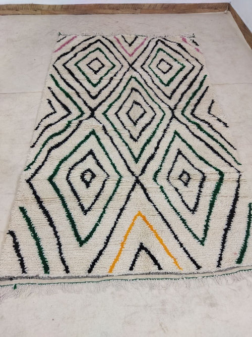 MyTindy Moroccan rug Beni Ouarain rug 5x8 ft Handmade rug Berber rug