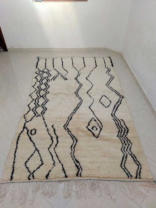 MyTindy Moroccan rug Beni Ouarain rug 5x8 ft Handmade rug Berber rug